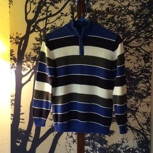 1/2 Zip, Striped, cotton sweater, No label